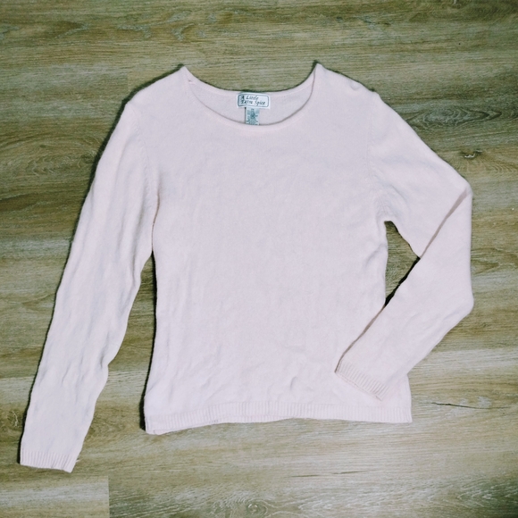 A Little Extra Spice Vintage 90's Y2K Knit Sweater Pink Ramie Rabbit Hair Casual - Picture 1 of 6